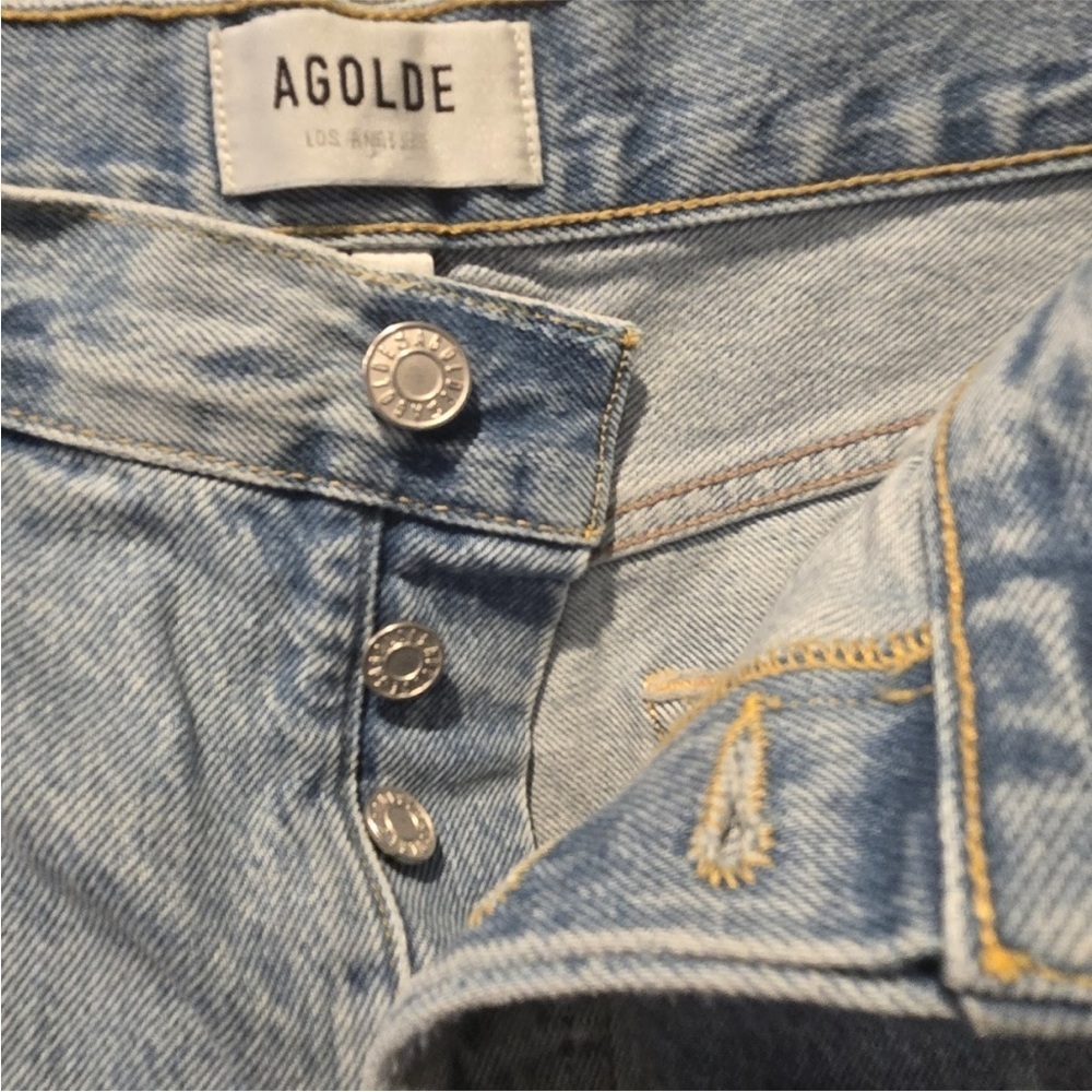 ❤️🔥AGOLDE - Light Blue Parker Long Denim Shorts - 32 - Picture 3 of 3